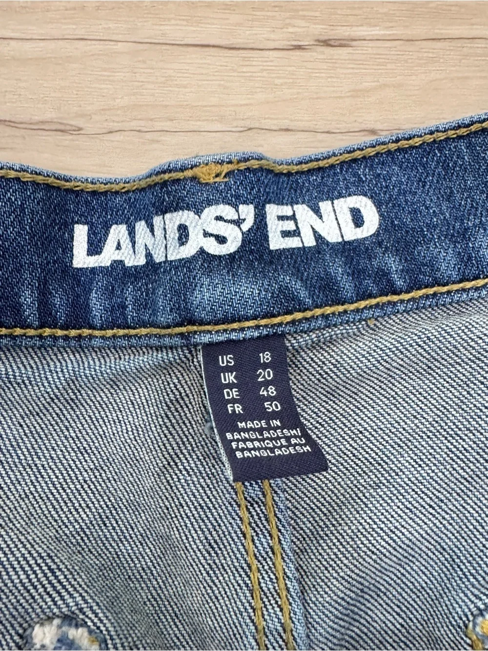 Lands End Mariner Wide-Leg Jeans back seam  Sz 18 so comfortable added stretch
